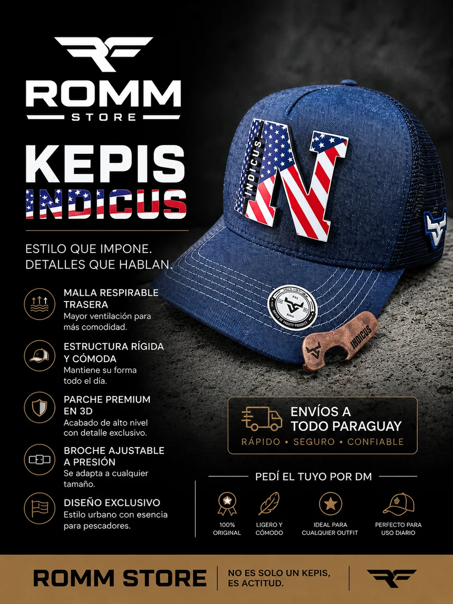 Actitud americana, calidad INDICUS. 🇺🇸🔥 Un kepis diseñado para destacar en cualquier lugar. 🧢🖤